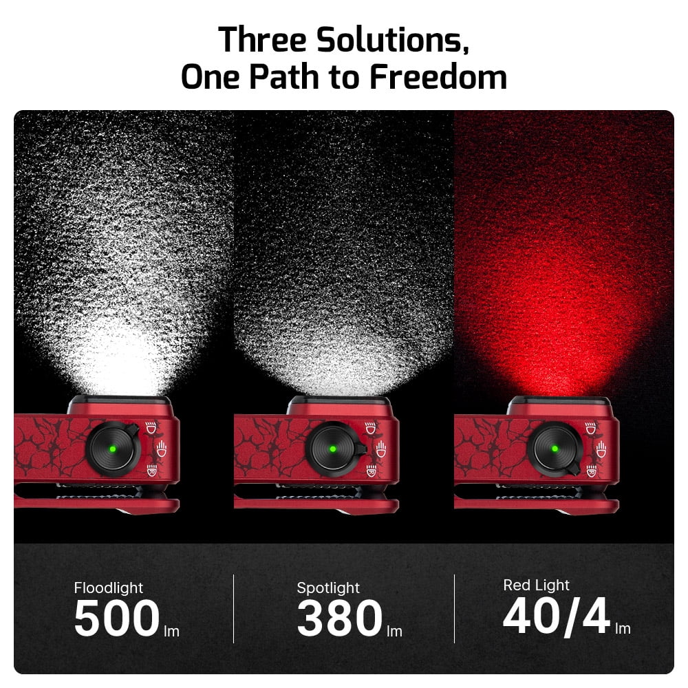 OLIGHT Oclip Pro EDC Flashlight Clip-on Light, Rechargeable 500 Lumens with Three Lighting Solutions Type-C Charging, Magnetic Flash Lights for Outdoor or Indoor Use(Molten Lava)