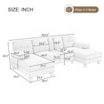 thumbnail image 4 of 103.5" Modular Sectional Sofa, Chenille U-Shaped Couch with Side Storage Pockets, Tufted Cloud Couch with  Armrest Pillows for Living Room, Yellow, 4 of 10