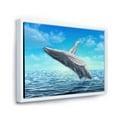 thumbnail image 3 of Designart 'Humpback Whale Jumping Out of Sea' Farmhouse Framed Canvas Wall Art Print, 3 of 5
