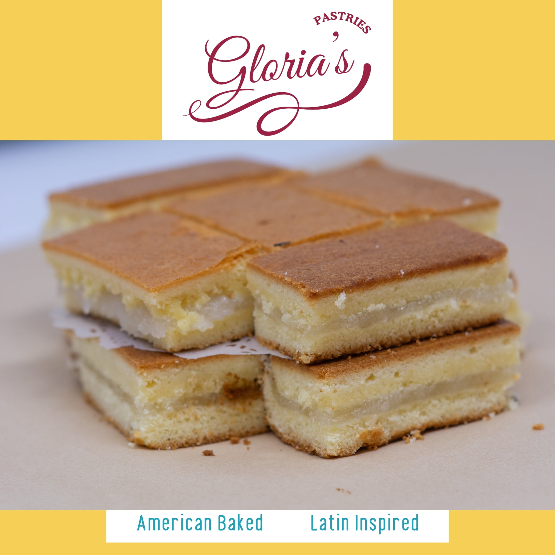 Gloria's Pastries Coconut Masareal, 1 lb Sliced – Latin-Inspired Almond Masa Real Dessert with Coconut Filling – Ready to Eat