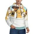 thumbnail image 2 of Lsque Cute Dog In Bathtub Pattern Casual Men's Hoodie,Hooded Sweatshirt with Kangaroo Pocket,Pullover Hoodie-Small, 2 of 7