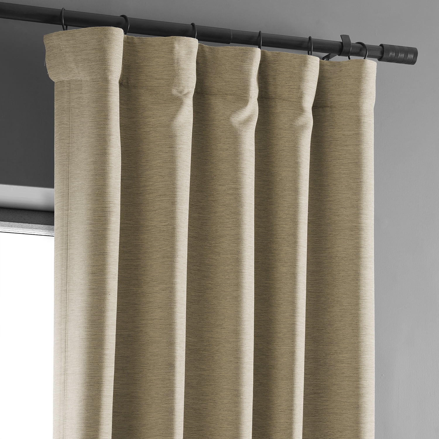 Half Price Drapes Ginger Bellino Textured Faux Linen Room Darkening Curtains For Bedroom & Living Room Curtains(1 Panel), 50W X 108L
