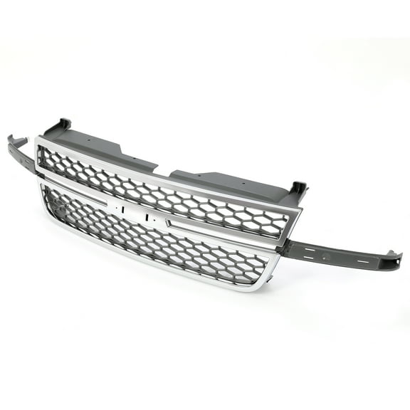CCPAO Chrome Grille Honeycomb Grill Compatible with 2003-2007 Silverado 1500 2500 3500 HD Pickup