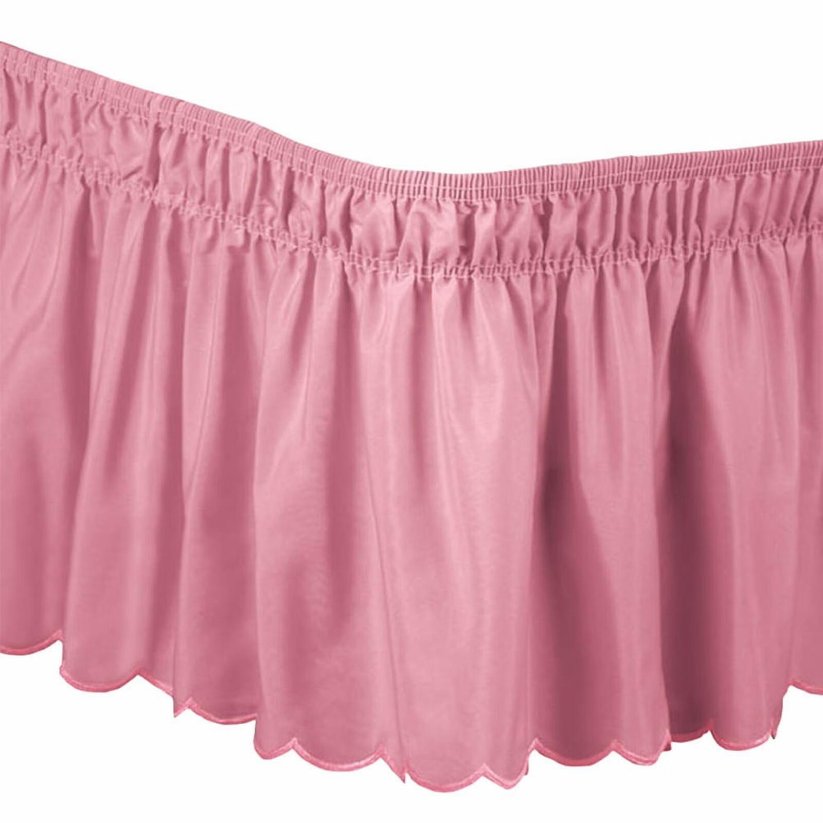 Home Essentials Scalloped Elastic Bed Wrap Around Easy Fit Dust Ruffle