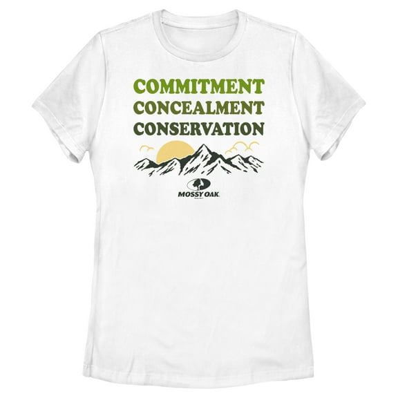 Women's Mossy Oak Commitment Concealment Conservation  Graphic Tee White 2X Large