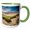 Green/White, variant on 3drose, Vegetation and Dunes of Great Sand Dunes National Park, Colorado, 11oz Two-tone Blue Mug