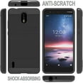 thumbnail image 6 of For Samsung Galaxy A03S Slim Rugged TPU + Hard PC Brushed Metal Texture Hybrid Dual Layer Defender Armor Shock Absorbing Phone Case Cover by Xpression [Black], 6 of 8