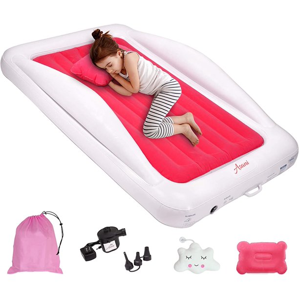 Inflatable Toddler Travel Bed with Electric Pump Leakproof Air Mattress