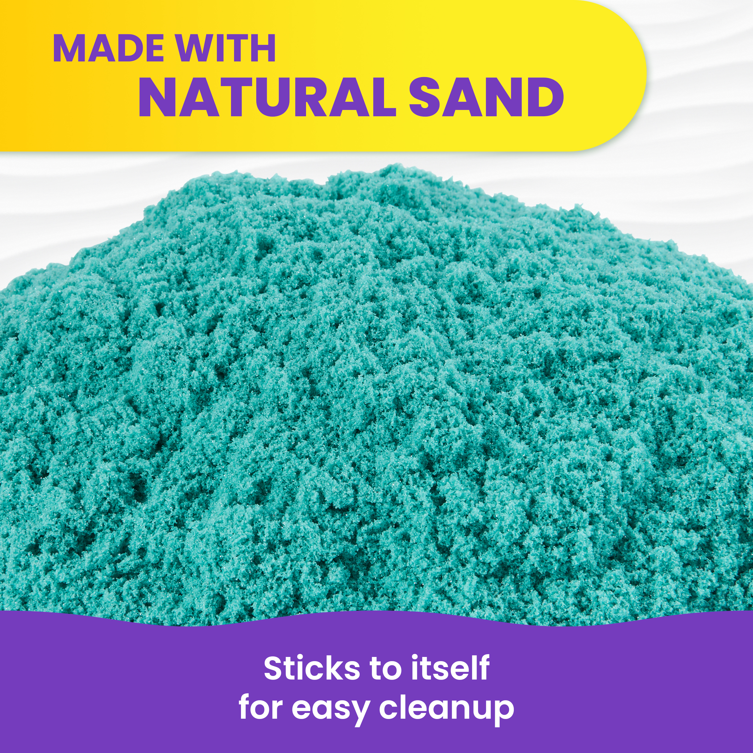 Kinetic Sand, Sachet de 907 g de sable scintillant Turquoise scintillant entièrement naturel à écraser, mélanger et sculpter