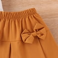 thumbnail image 5 of Toddler Girl Spring Summer Outfit Bubble Puff Sleeve Shirt Top Pleated Mini Skirt Kids Girl 2Pcs Set, 5 of 5