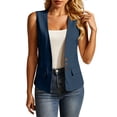 thumbnail image 2 of Chbgutlmr Vest Tops for Women Sleeveless Open Front Button down Vests Casual Summer Business Work Office Tops, 2 of 9