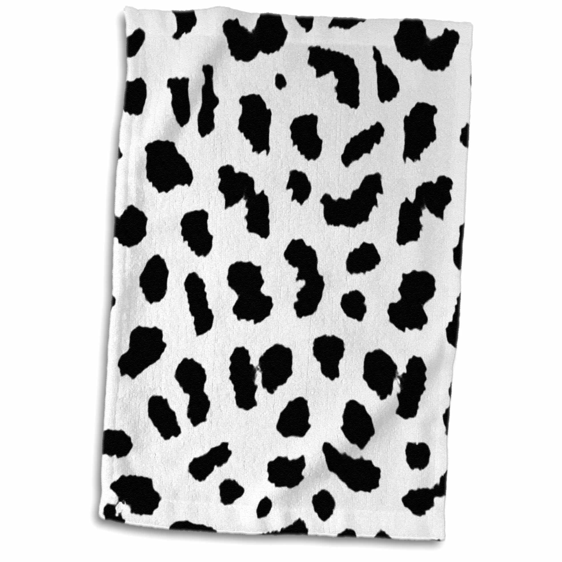 3dRose Black and White Leopard Print - Towel, 15 by 22-inch 
