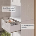 thumbnail image 6 of Asofer 67" Tall Bathroom Storage Cabinet with Sturdy Door and Drawer, Adjustable Shelf, White, 2-pack, 6 of 6