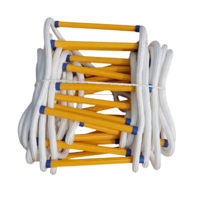 Escalera de emergencia de 4,8 m, reutilizable, portátil, de despliegue rápido, resistente escalera de cuerda de 5 m para trabajo, construcción