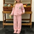 thumbnail image 3 of Lovzfmll Girl's Sweatshirt Set, Long Sleeve Top with Flower Detail & Pants, Casual Wear for Little Girls, 9-10 Years, 3 of 6