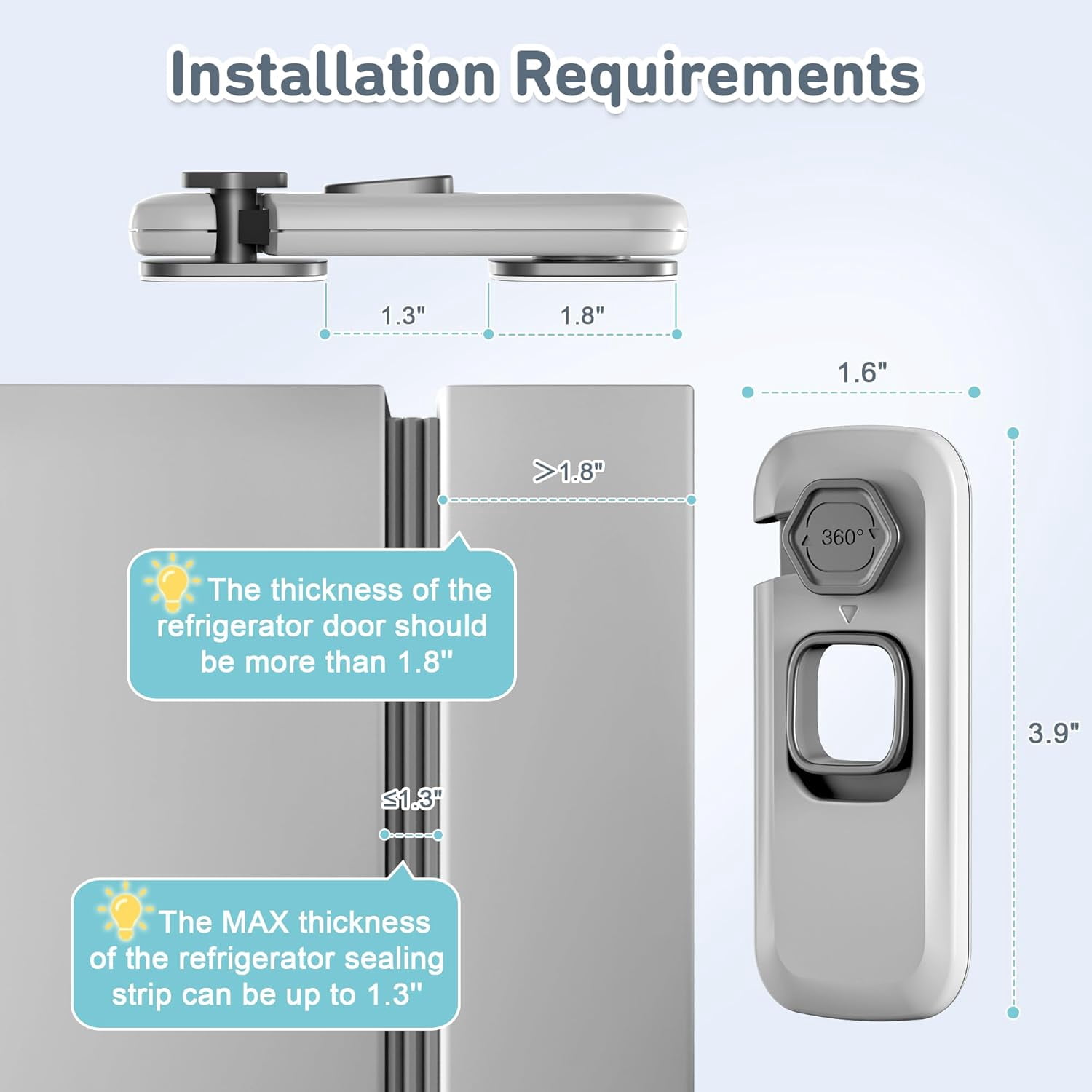 10-piece set of child safety refrigerator locks, refrigerator locks for child safety, freezer door locks with adhesive 3M tape, suitable for upright freezers, ovens, and cabinet doors
