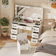 thumbnail image 4 of Gymax Vanity Desk w/Mirror & Lights Power Outlets 3 Color Lighting Modes 7 Drawers, 4 of 10