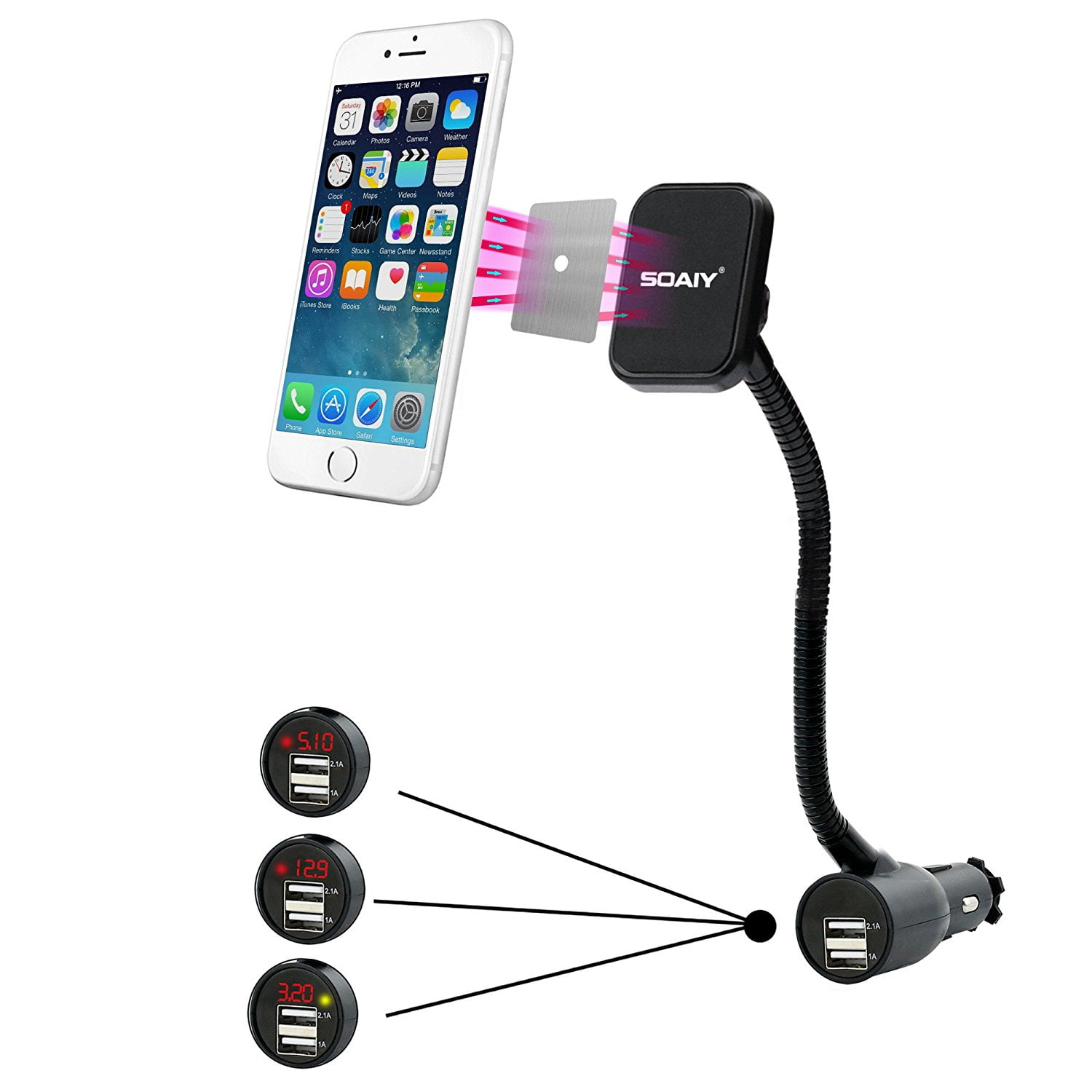 Magnetic Cell Phone Mount >> 3 In 1 Magnetic Car Phone Mount Soaiy Cigarette Lighter Car Phone Holder Dual Usb Car Charger Voltage Detector Car Phone Stand For Iphone X 8 Magnetic Cell Phone Mount >> 3 In 1 Magnetic Car Phone Mount Soaiy Cigarette Lighter Car Phone Holder Dual Usb Car Charger Voltage Detector Car Phone Stand For Iphone X 8