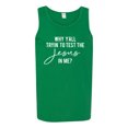 thumbnail image 2 of Wild Bobby Why Y'all Tryin' to Test the Jesus in Me? Inspirational/Christian Men Graphic Tank Top, Kelly, XX-Large, 2 of 5