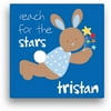 Sandra Magsamen Personalized Bunny Stars Canvas Wall Art, 16" x 16", Blue