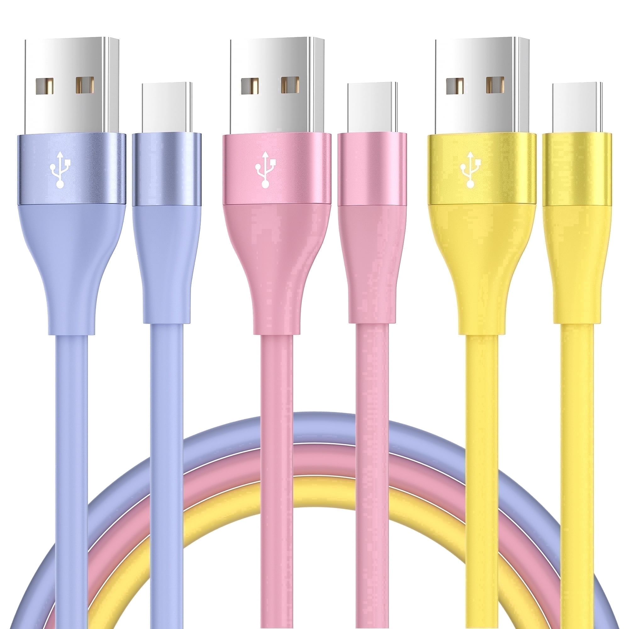Bkayp USB C Cable [ 3 Pack 10ft ] Type-C Charger Cord Fast Charging Compatible with iPhone 17/16/15, Samsung Galaxy, Multi-Color