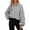 Gray, variant on Women's Plush Sweatshirt Quarter Zip Oversized Pullover Fall Clothes Workout Fashion Sweatshirts