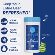 Snugell CPAP Mask Wipes Aloe Vera 70 Count Unscented