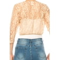 thumbnail image 3 of Women's Casual Lace Bolero Crochet Open Cardigan 3/4 Sleeve Sheer Cover Up Jacket, 3 of 5