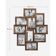 thumbnail image 3 of SONGMICS Marcos de fotos de collage de 4 x 6 pulgadas para decoración de pared, paquete de 10 marcos de collage de fotos familiares para galería, parte frontal de cristal, requiere montaje, marrón, 3 of 5