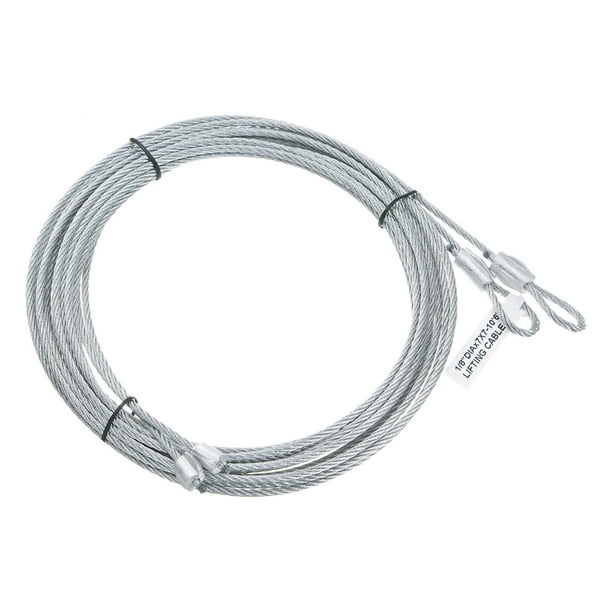 Uxcell 2 Paquete 10.6 pies Cable de Puerta de Garaje 0.12'' Diámetro Cable de Resorte de Torsión para Puerta de Garaje de 9 pies Acero Galvanizado