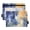 Abstract Indigo Oil Painting, variant on Cartoon Dinosaur Surfing 2 Pack Pencil Pouch for 3 Ring Binder Smooth Zipper Folders with Pockets Clear Window Pencil Case