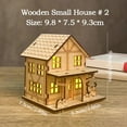 thumbnail image 6 of Lighted Handmade Wooden Christmas Village House Kit - DIY Craft Decoration for Home, Tabletop, Hand-Assembled Design with LED Lights, Durable Wood Material, Perfect Holiday Craft Project, B, 6 of 9
