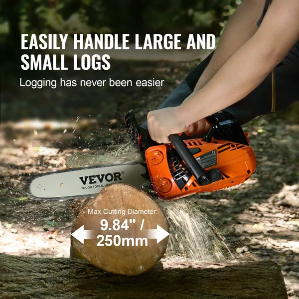 12" Gasoline Chainsaw 25.4CC for Wood Cutting-Powerful Engine for Efficient Cutting