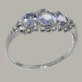 thumbnail image 2 of LBG British Made 10k White Gold Natural Tanzanite Womens Anniversary Ring - 33 size options - Size 9, 2 of 6