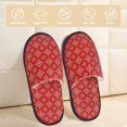 thumbnail image 2 of Fotbe Red White Snowflakes Pattern Women's Fuzzy Slippers Plush Slippers Fluffy Winter House Shoes Indoor and Outdoor-Medium, 2 of 8