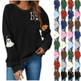 thumbnail image 1 of BiZtdJrK Chandails en Molleton à Col Rond pour Femmes, Imprimé Toile d'Araignée, Manches Longues, Chandail Confortable Halloween, Rose P, 1 of 5