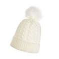 thumbnail image 5 of Outfmvch Beanie Winter Hats For Women Kids Winter Hat Toddler Knitted Pom Beanie Hat Cotton Lined Faux Cap Baby Girls Boys Hat Beanies White One Size, 5 of 5
