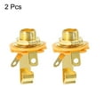 thumbnail image 3 of Guitar Input Jack 1/4" Stereo Jack Mono Panel Mount Socket Gold for Guitars Bass Speakers Footswitch 2pcs, 3 of 5