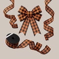 thumbnail image 4 of Halloween Wired Ribbon, 1Roll Plaid Print Ribbon for Wreath Bow Making | 1.49″ Wide, Wired Edge Holds Shape for Bow Wreath Decoration, Gift Wrapping Craft, 4 of 7