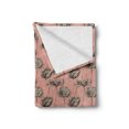 thumbnail image 2 of Floral Soft Flannel Fleece Throw Blanket, Dramatic Gerbera Flower Sketch Illustration on Soft Pink Background, Cozy Plush for Indoor and Outdoor Use, 50" x 60", Dark Brown Blush, by Ambesonne, 2 of 6