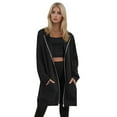 thumbnail image 4 of Resicozy Women's Zip Up Hoodies Plus Size Long Tunic Sweatshirt Casual Fashion Fall Jacket Coat with Pockets Black XL, 4 of 4