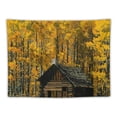 thumbnail image 5 of Orinice Log Cabin Yellow Trees Fence Tapestry Wall Hanging Unique Style Graphic Tapestries Home Wall Decor Art Living Room Bedroom Apartment Farmhouse Dorm Decorations for Dorm 40x30inch, 5 of 6
