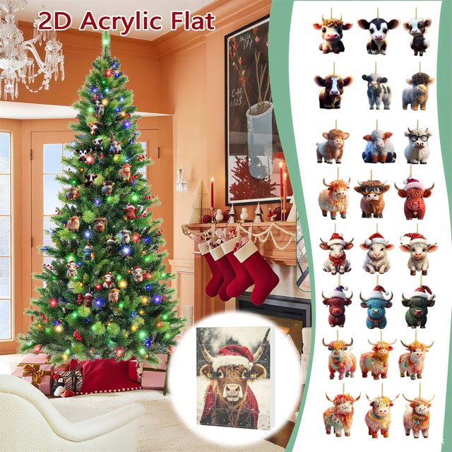 2025 Holiday Advent Calendar Set Festive Home Commemorative Collectible Cow Design Unique Countdown