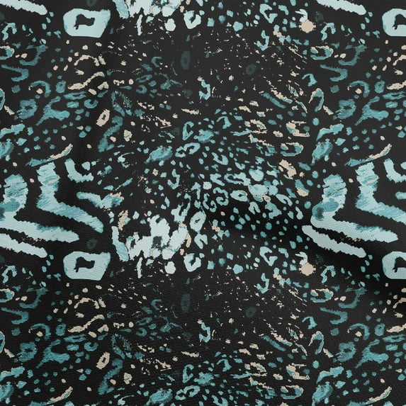oneOone Polyester Spandex Aqua Blue Fabric Animal Dress Material Fabric Print Fabric By The Yard 56 Inch Wide