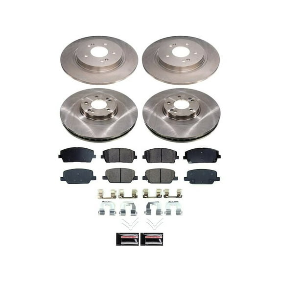 Front and Rear Brake Pad and Rotor Kit - Compatible with 2020 - 2024 Kia Telluride - Power Stop