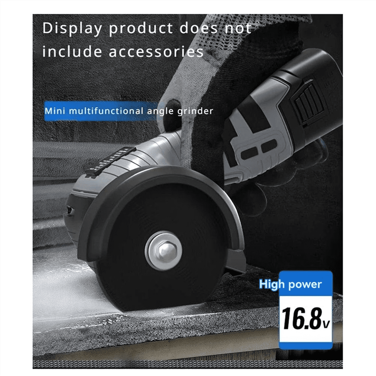 16.8V Cordless Electric Angle Grinder 6500r/Min LithiumBattery Mini Polishing Grinding Machine Diamond Cutting Power(US),As Shown
