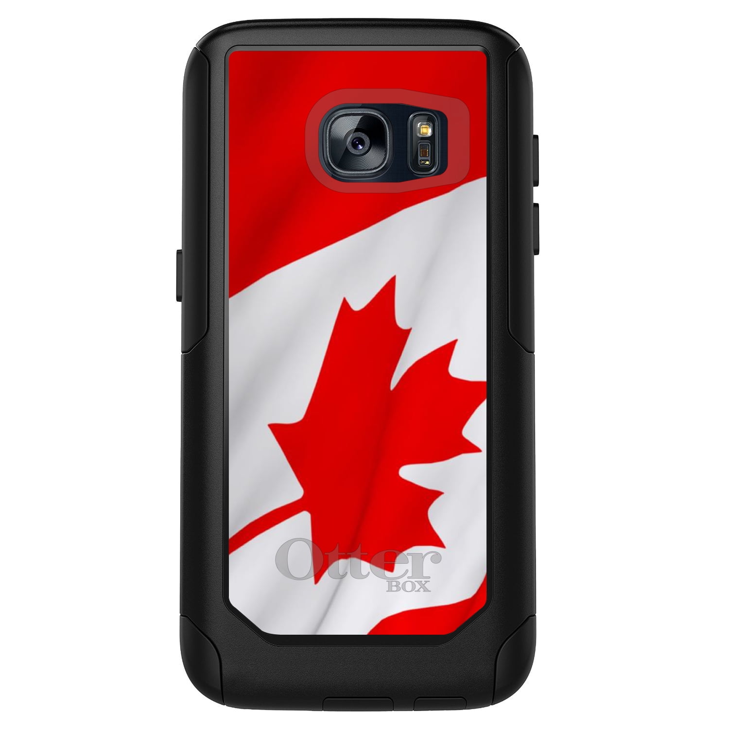 DistinctInk Custom Black OtterBox Commuter Series Case for Samsung Galaxy S7 Red...