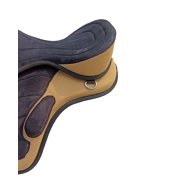 Beige Black Freemax English Treeless Synthetic Horse Saddle Matching Girth & Stirrups