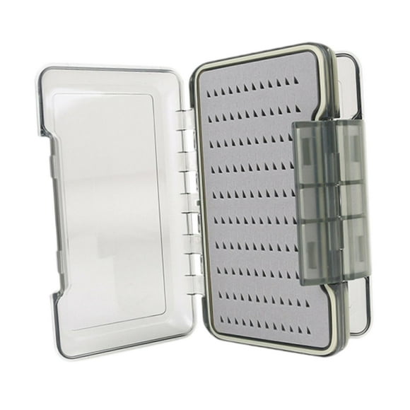 S SERENABLE Boîte de Pêche à la Mouche Transparente pour Eau Salée et Douce Type B Gris