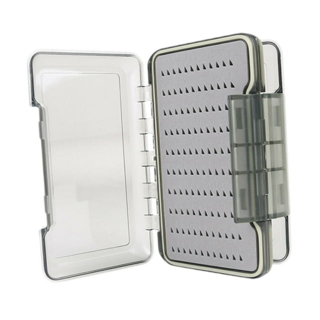 S SERENABLE Boîte de Pêche à la Mouche Transparente pour Eau Salée et Douce Type B Gris
